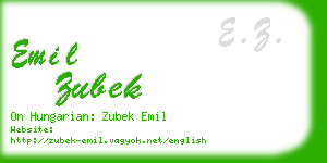 emil zubek business card